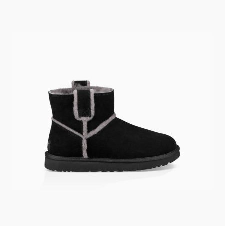 UGG Classic Mini Spill Seam Black Boots for Women (JRBN28146)